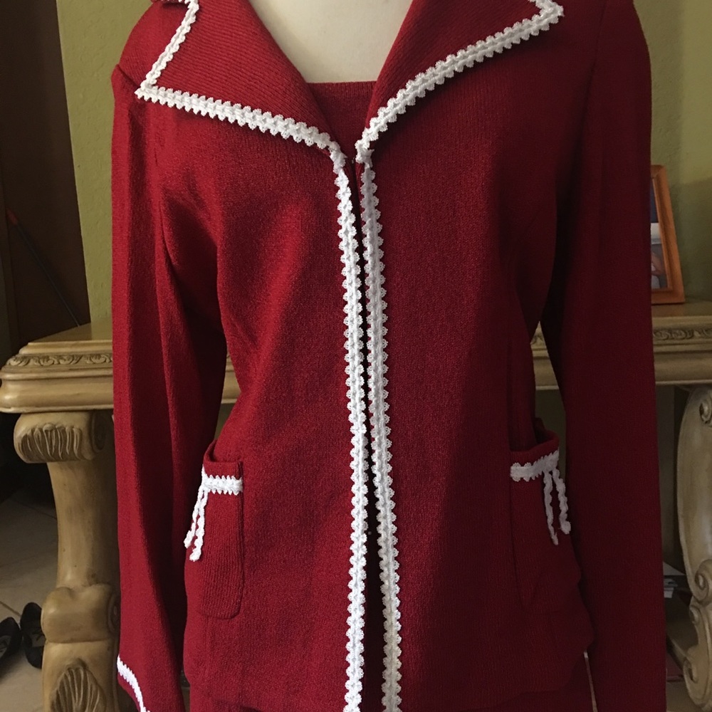 2pc Suit Red&white